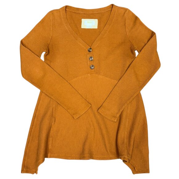 Women's MAEVE Eliza Henley Babydoll Thermal Tunic Gold- Size XS - Picture 4 of 8